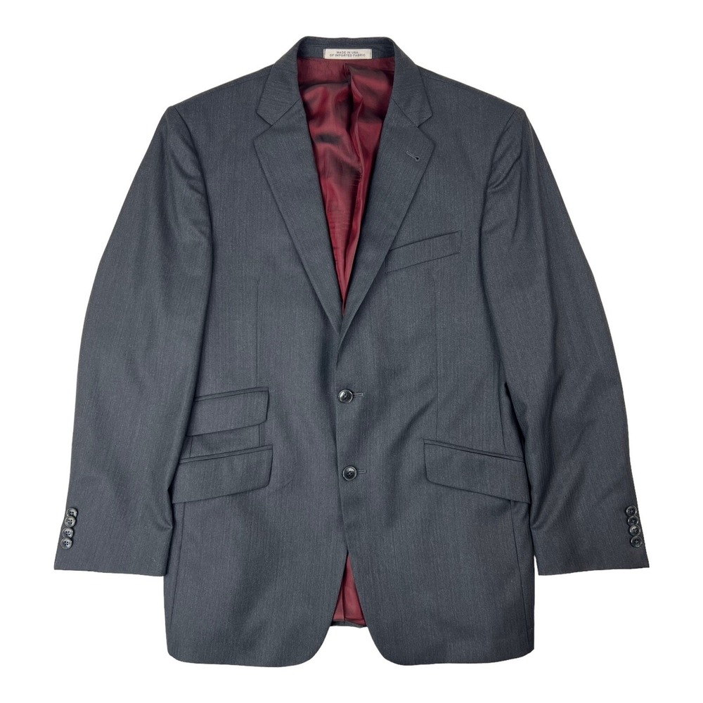 Joseph Abboud Charcoal Stripe Barberis Super 140 Wool 2 Button/Vent Blazer 39R